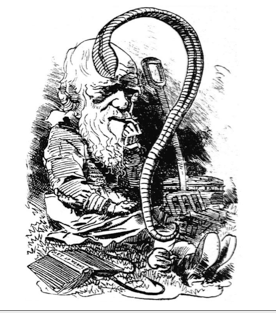 A contemporary cartoon of Darwin