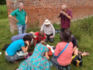 Learning to ID spiders in the field.  Charlie Bell