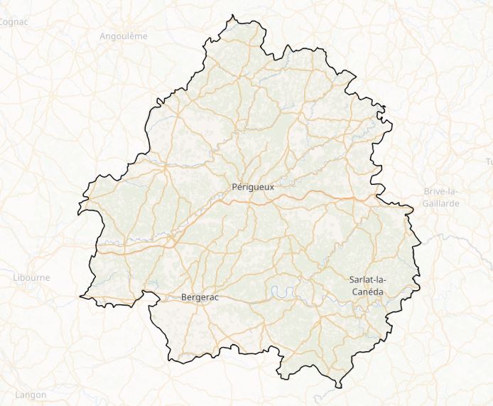 Dordogne with semi-transparent mask vector layer