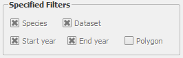 NBN Tool specified filter checkboxes