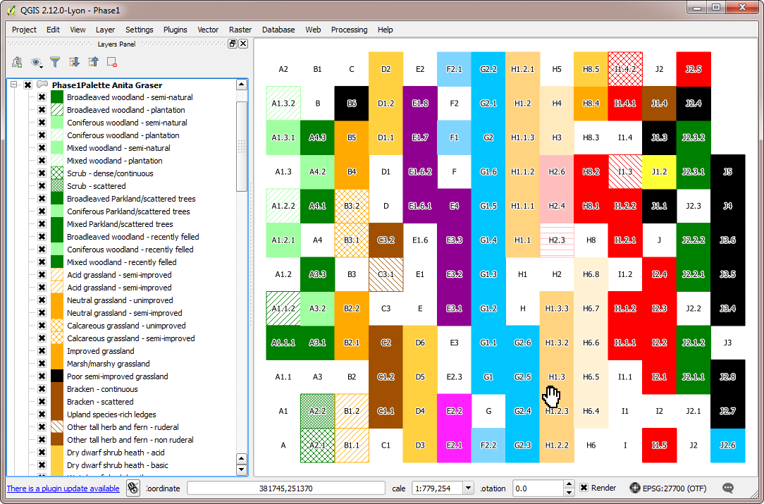 QGIS mapping styles for UK habitats Biodiversity Projects