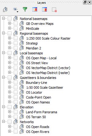 OS Open Data layers in QGIS