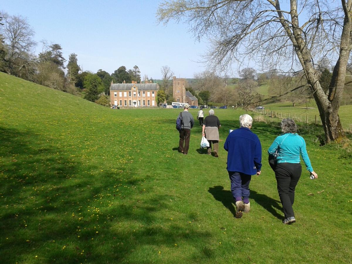 Returning to Nettlecombe after surveying.  Photo: C Bell